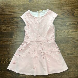 Truly Me Pink Fit and Flare Dress with Cap Sleeves